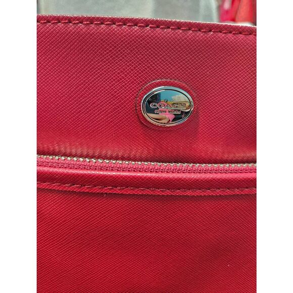 Coach Red Payton Leather Bag Purse - Picture 11 of 12